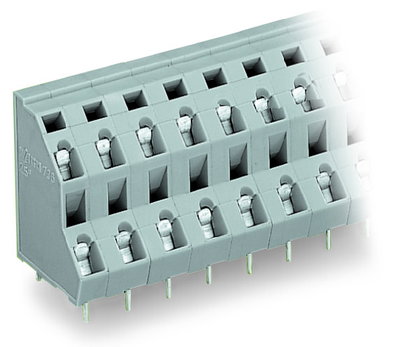 Double-deck PCB terminal block 2.5 mm² Pin spacing 7.5 mm gray