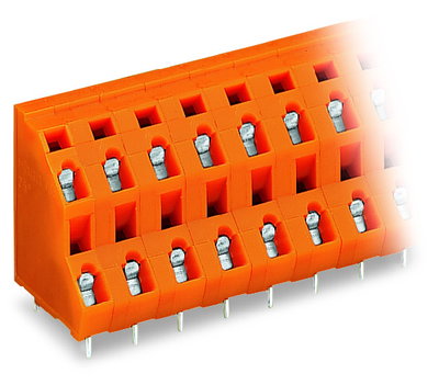 Double-deck PCB terminal block 2.5 mm² Pin spacing 7.62 mm orange
