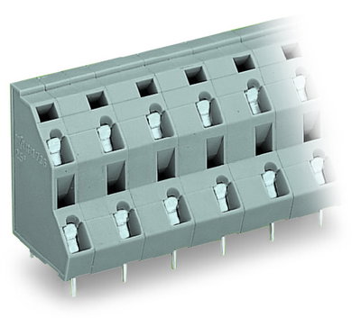 Double-deck PCB terminal block 2.5 mm² Pin spacing 10 mm gray