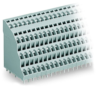 Quadruple-deck PCB terminal block 2.5 mm² Pin spacing 5 mm gray