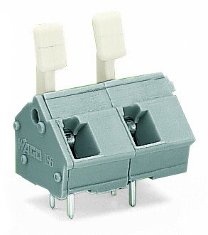 PCB terminal block finger-operated levers 2.5 mm² gray