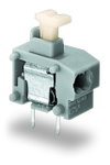 Stackable 2-conductor PCB terminal block push-button 0.75 mm² light green
