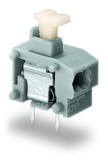Stackable 2-conductor PCB terminal block push-button 0.75 mm² light green