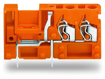 Stackable 2-conductor PCB terminal block with commoning option 2.5 mm² orange