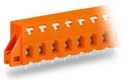 PCB terminal block push-button 2.5 mm² orange
