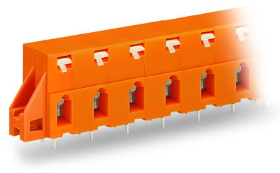 PCB terminal block push-button 2.5 mm² orange