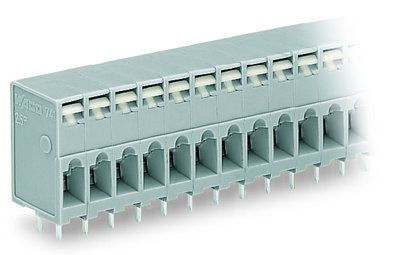 PCB terminal block push-button 2.5 mm² gray