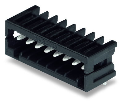 THR male header 0.8 x 0.8 mm solder pin angled black