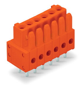 THT female header straight Pin spacing 3.81 mm orange