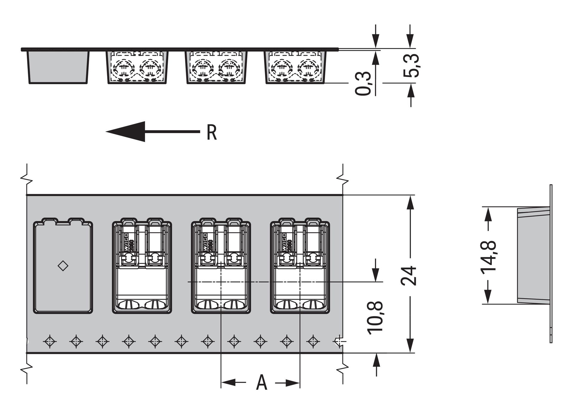 SMD PCB terminal block push-button 0.75 mm² white – Image 2 of 3