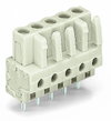 THT female header straight Pin spacing 5 mm light gray