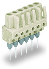 Female connector for rail-mount terminal blocks 0.6 x 1 mm pins straight light gray
