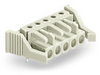 THT female header angled Pin spacing 5 mm light gray