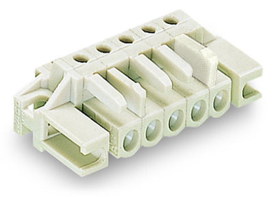 THT female header angled Pin spacing 5 mm light gray