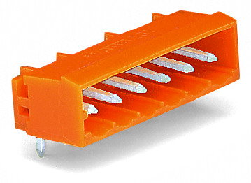 THT male header 1.2 x 1.2 mm solder pin angled orange