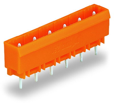 THT male header 1.0 x 1.0 mm solder pin straight orange