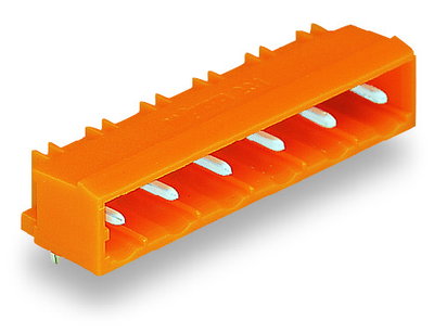 THT male header 1.2 x 1.2 mm solder pin angled orange