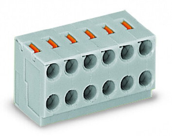 2-conductor female connector push-button PUSH WIRE® gray