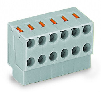 2-conductor female connector push-button PUSH WIRE® gray
