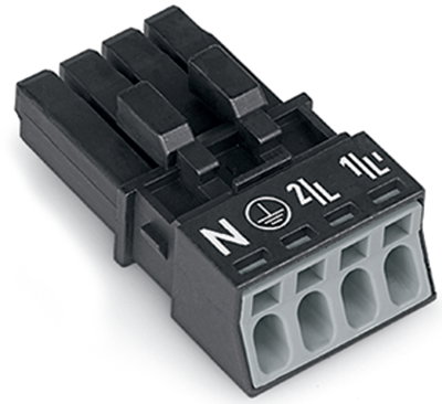 Socket 4-pole Cod. A black