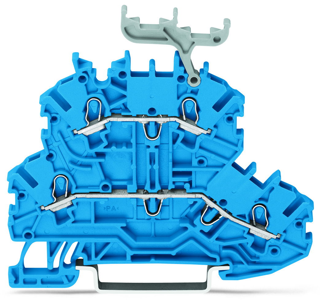 Double-deck terminal block Through/through terminal block N/N blue