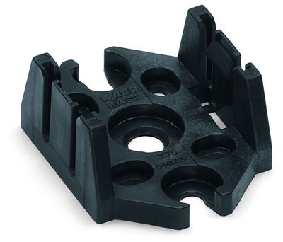 Mounting plate 3-pole for distribution connectors black