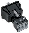 Snap-in socket 3-pole Cod. A black