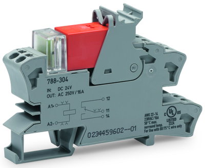 Relay module Nominal input voltage: 24 VDC 1 changeover contact gray