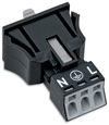 Snap-in plug 3-pole Cod. A black