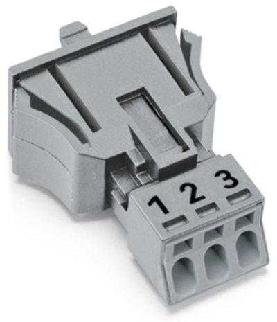 Snap-in socket 3-pole Cod. B gray
