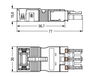 Socket with strain relief housing 3-pole white