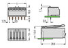 THT female header angled Pin spacing 3.5 mm light gray