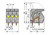 PCB terminal block lever 6 mm² gray
