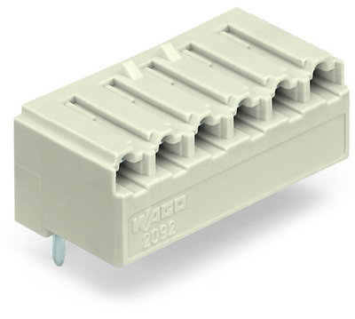 THT female header angled Pin spacing 5 mm light gray