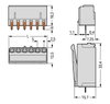 THT female header straight Pin spacing 5 mm light gray