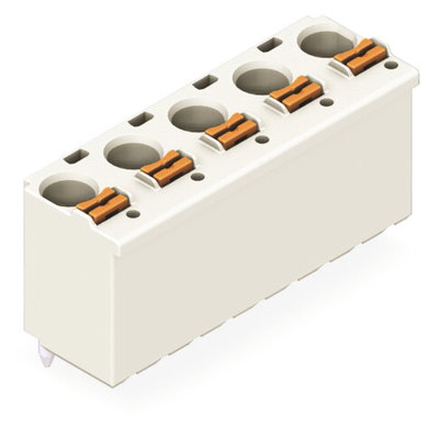 1-conductor THT female connector straight push-button Push-in CAGE CLAMP® light gray