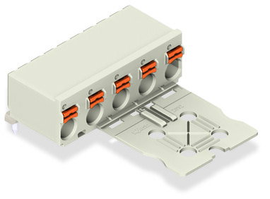 1-conductor THT female connector angled push-button Push-in CAGE CLAMP® light gray