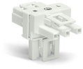 T-distribution connector 3-pole Cod. A white
