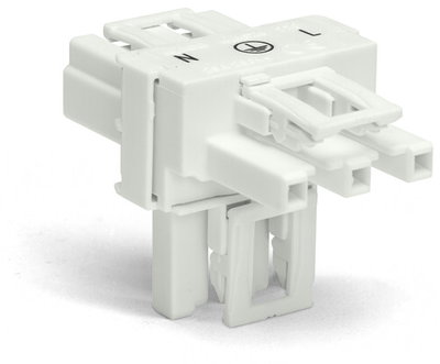 T-distribution connector 3-pole Cod. A white