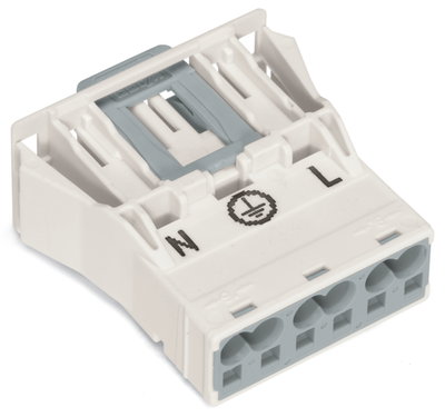 Snap-in plug 3-pole Cod. A white
