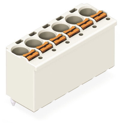 1-conductor THT female connector straight push-button Push-in CAGE CLAMP® light gray