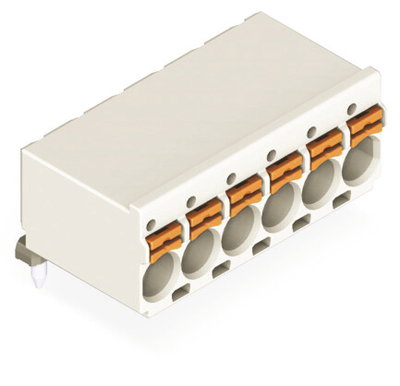 1-conductor THT female connector angled push-button Push-in CAGE CLAMP® light gray