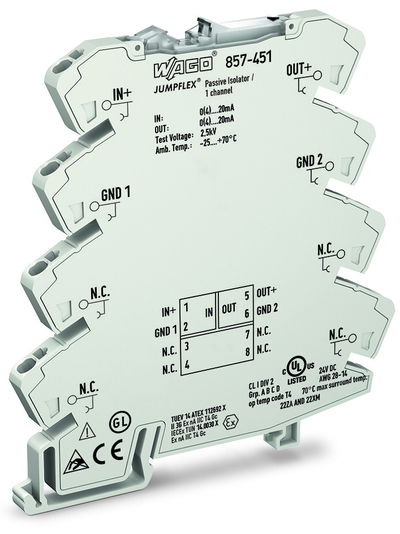Passive isolator, 1-channel Current input signal Current output signal