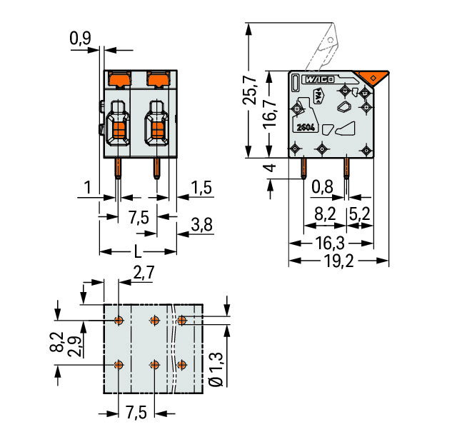 PCB terminal block lever 4 mm² gray – Image 2 of 2