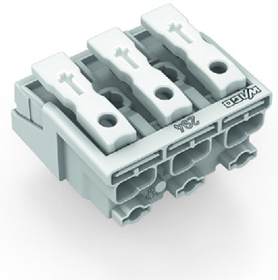 Lighting connector push-button, external without ground contact white