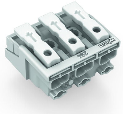 Lighting connector push-button, external without ground contact white