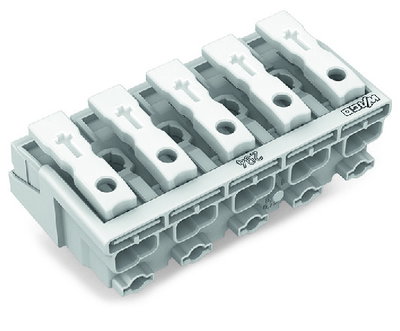 Lighting connector push-button, external without ground contact white