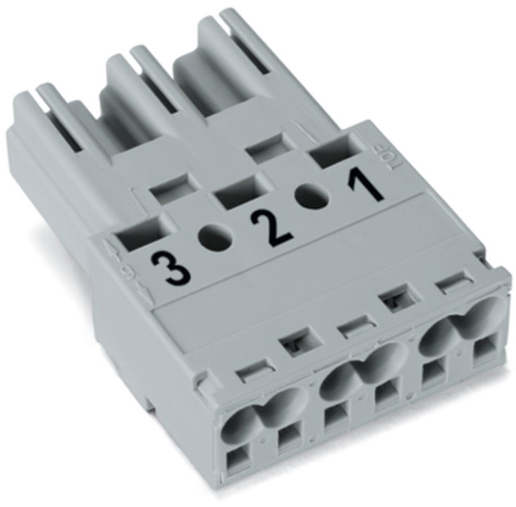 Plug 3-pole Cod. B gray