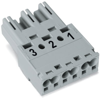 Plug 3-pole Cod. B gray