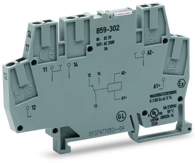 Relay module Nominal input voltage: 24 VDC 1 changeover contact gray